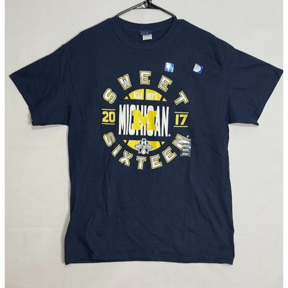 Michigan Wolverines Sweet Sixteen 2017 NCAA Basketball T Shirt Mens L Blue 84